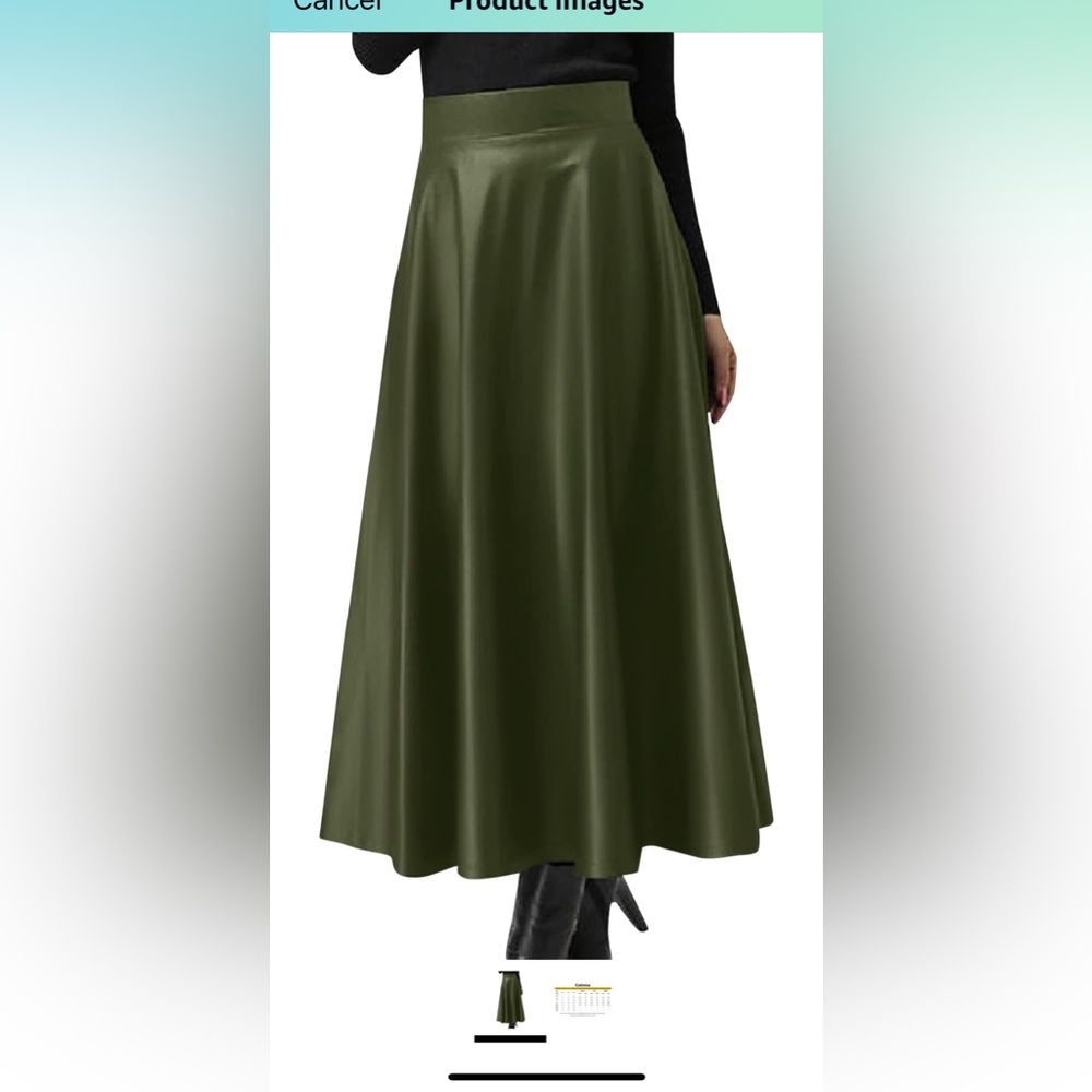 Flared Shiny Skater Skirt
